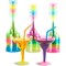 36 Pack 12 oz Neon Rainbow Plastic Margarita Glasses, Disposable Cocktail Cups for Birthday Party Supplies
